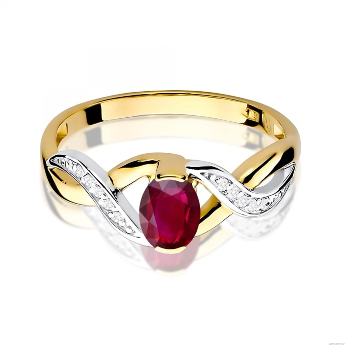 Pierścionek W0028 Rubin 0,60ct żółte złoto 375