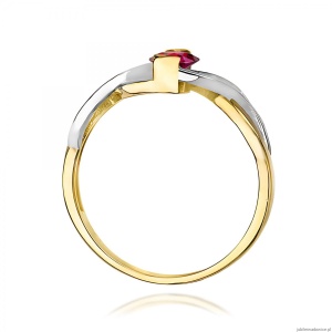 Pierścionek W0028 Rubin 0,60ct żółte złoto 375