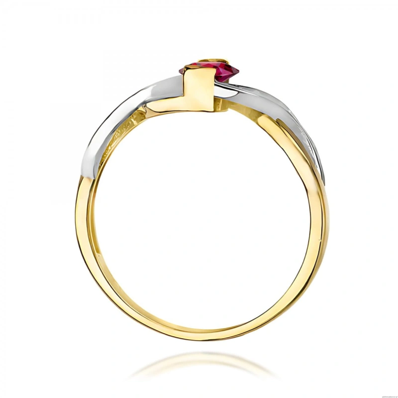 Pierścionek W0028 Rubin 0,60ct żółte złoto 375