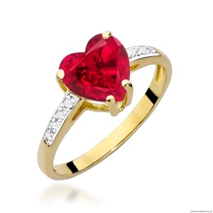 Pierścionek W0031 Rubin 1,70ct żółte złoto 375