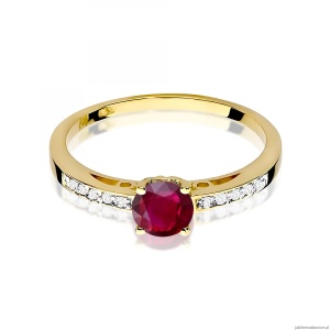 Pierścionek W0066 Rubin 0,60ct żółte złoto 375
