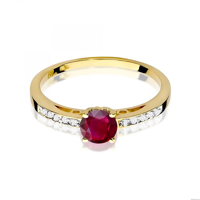 Pierścionek W0066 Rubin 0,60ct żółte złoto 375