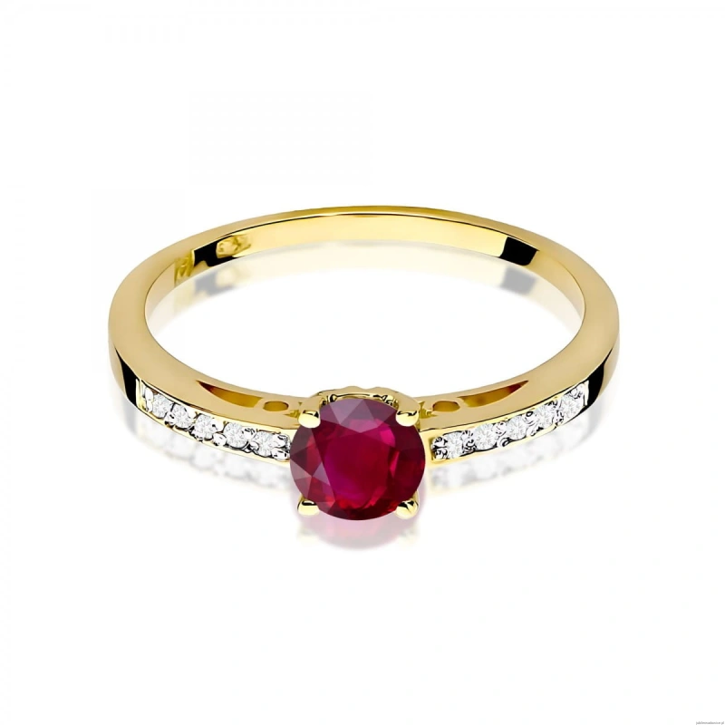 Pierścionek W0066 Rubin 0,60ct żółte złoto 375