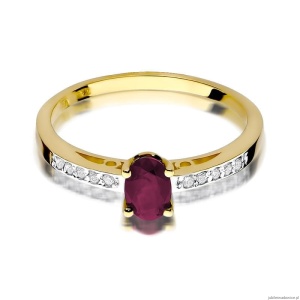 Pierścionek W0067 Rubin 0,60ct żółte złoto 375