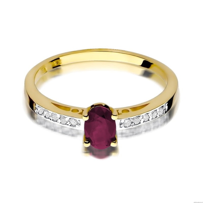Pierścionek W0067 Rubin 0,60ct żółte złoto 375