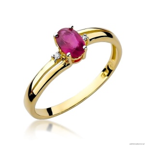 Pierścionek W0068 Rubin 0,60ct żółte złoto 375