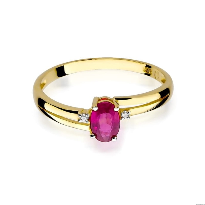 Pierścionek W0068 Rubin 0,60ct żółte złoto 375