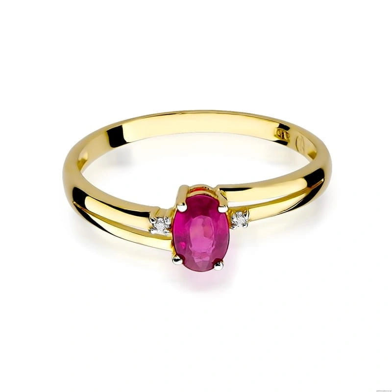 Pierścionek W0068 Rubin 0,60ct żółte złoto 375