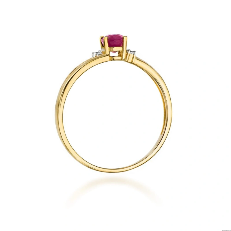 Pierścionek W0068 Rubin 0,60ct żółte złoto 375
