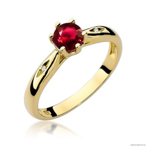Pierścionek W0074 Rubin 0,60ct żółte złoto 375