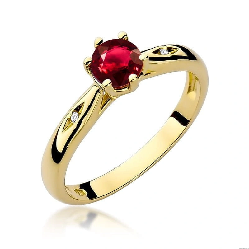 Pierścionek W0074 Rubin 0,60ct żółte złoto 375