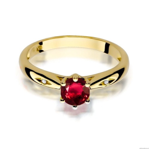 Pierścionek W0074 Rubin 0,60ct żółte złoto 375