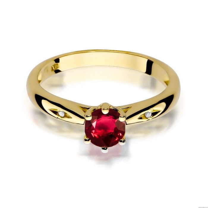 Pierścionek W0074 Rubin 0,60ct żółte złoto 375