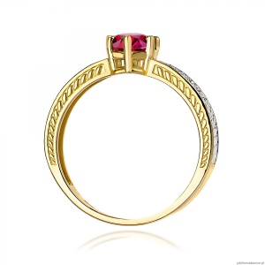 Pierścionek W0075 Rubin 0,60ct żółte złoto 375