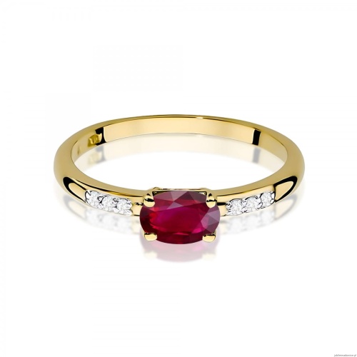 Pierścionek W0077 Rubin 0,60ct żółte złoto 375