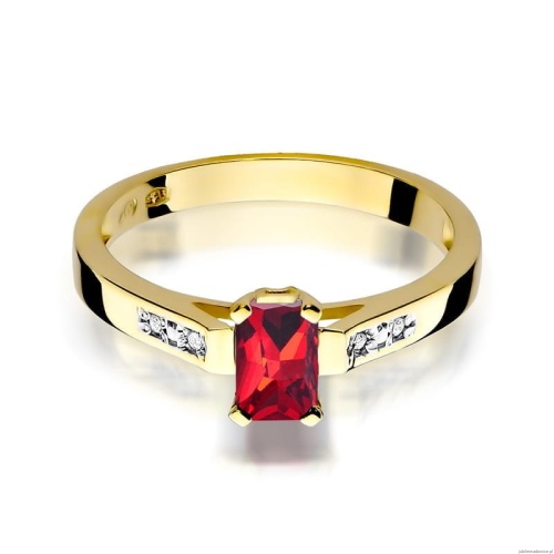 Pierścionek W0078 Rubin 0,80ct żółte złoto 375