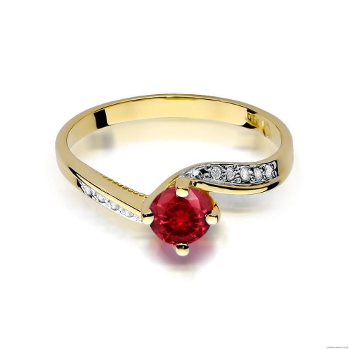 Pierścionek W0084 Rubin 0,60ct żółte złoto 375