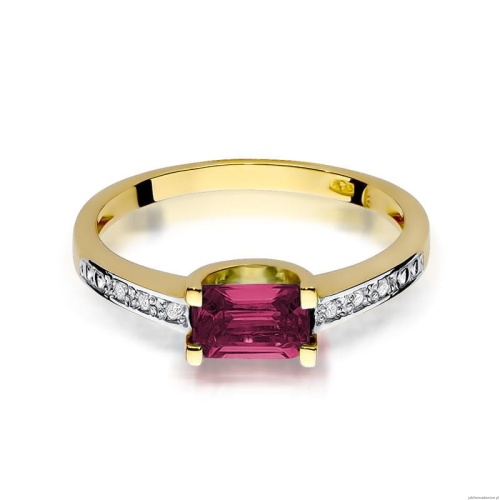 Pierścionek W0105 Rubin 0,80ct żółte złoto 375