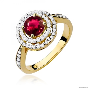 Pierścionek W0274 Rubin 1,20ct żółte złoto 375