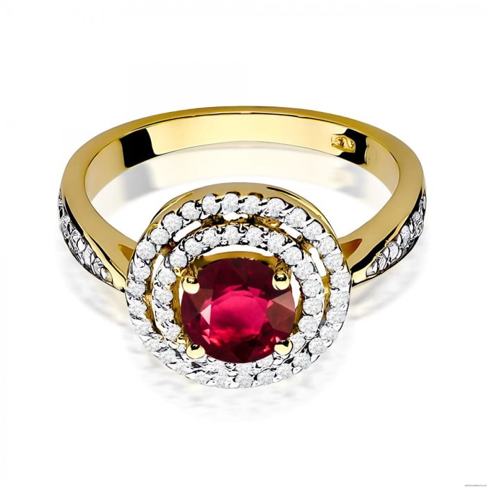 Pierścionek W0274 Rubin 1,20ct żółte złoto 375