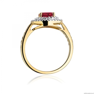 Pierścionek W0274 Rubin 1,20ct żółte złoto 375