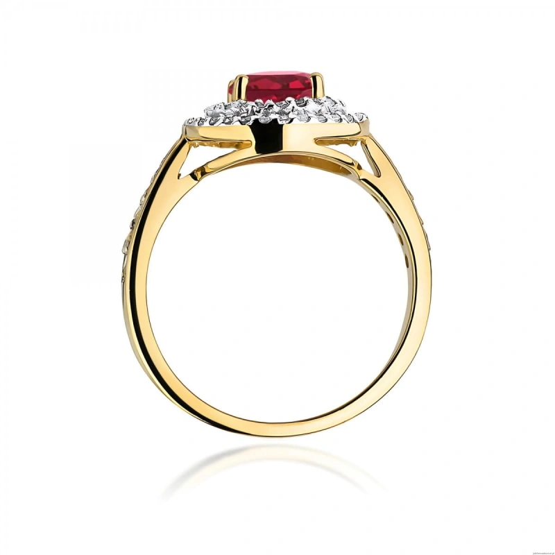 Pierścionek W0274 Rubin 1,20ct żółte złoto 375
