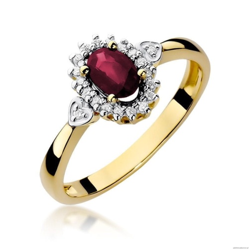Pierścionek W0312 Rubin 0,60ct żółte złoto 375