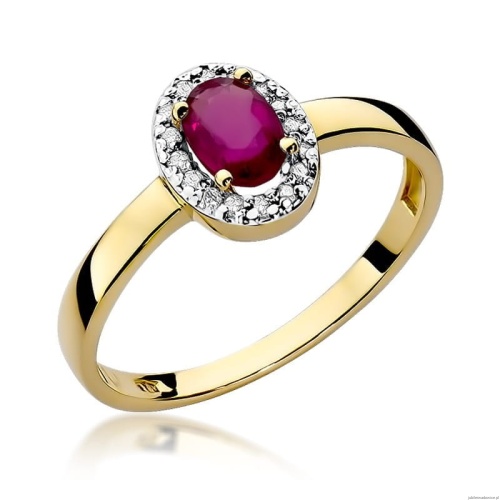 Pierścionek W0330 Rubin 0,60ct żółte złoto 375