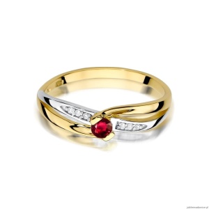 Pierścionek W0415 Rubin 0,15ct żółte złoto 375
