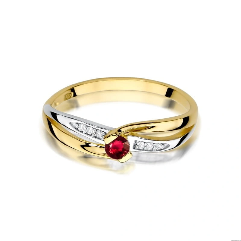 Pierścionek W0415 Rubin 0,15ct żółte złoto 375