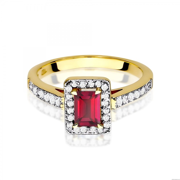 Pierścionek W0422 Rubin 0,80ct żółte złoto 375