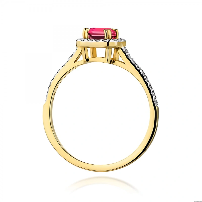 Pierścionek W0422 Rubin 0,80ct żółte złoto 375