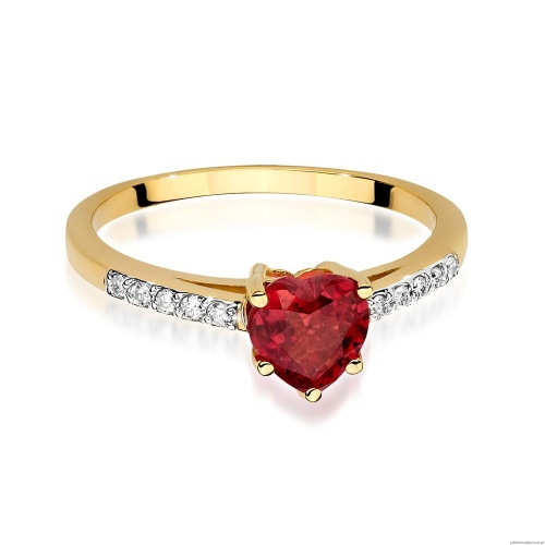Pierścionek W0486 Rubin 1,10ct żółte złoto 375