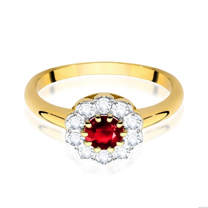 Pierścionek W0529 Rubin 0,60ct żółte złoto 375