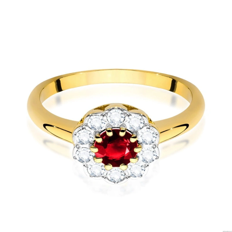Pierścionek W0529 Rubin 0,60ct żółte złoto 375