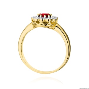 Pierścionek W0529 Rubin 0,60ct żółte złoto 375