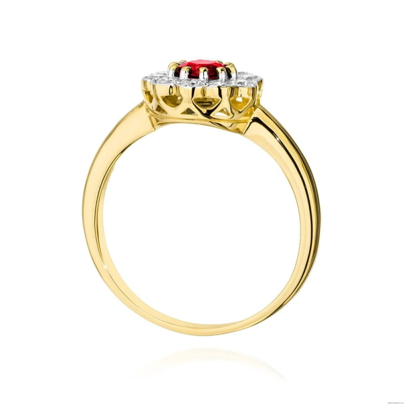 Pierścionek W0529 Rubin 0,60ct żółte złoto 375