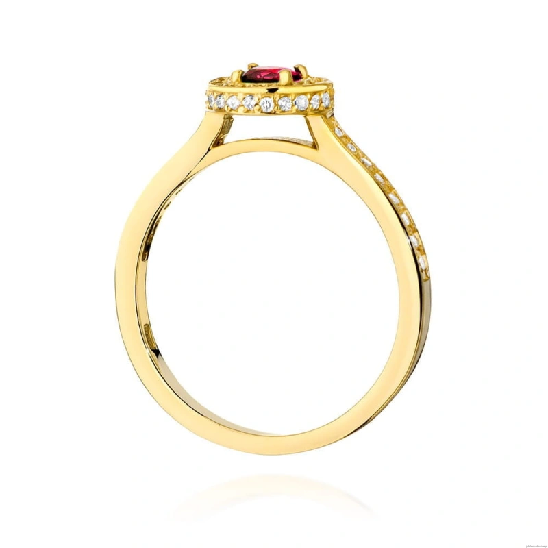 Pierścionek W0559 Rubin 0,35ct żółte złoto 375