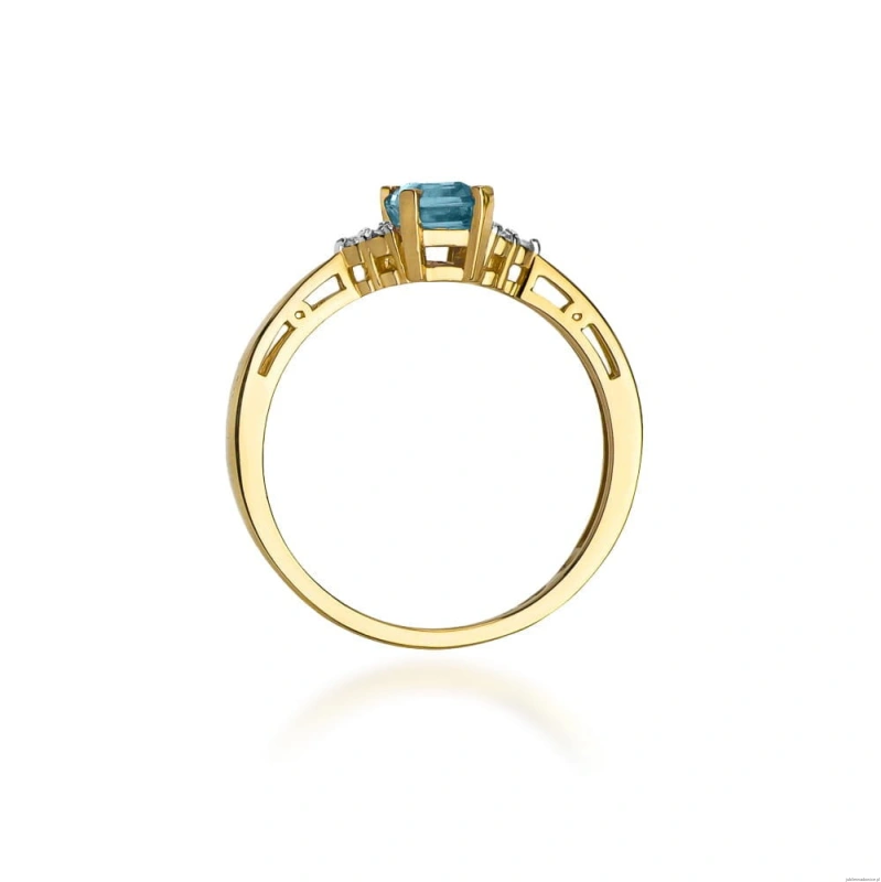 Pierścionek W0002 Topaz Swiss 0,65ct żółte złoto 375