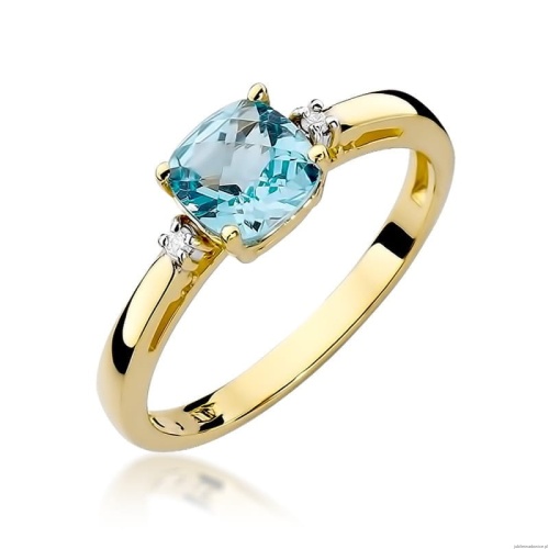 Pierścionek W0003 Topaz Swiss 1,10ct żółte złoto 375