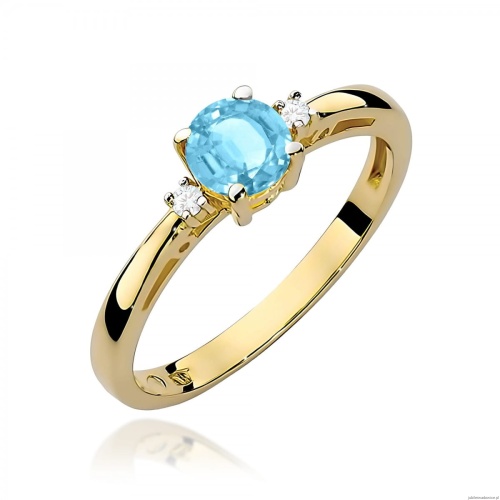 Pierścionek W0010 Topaz Swiss 0,50ct żółte złoto 375