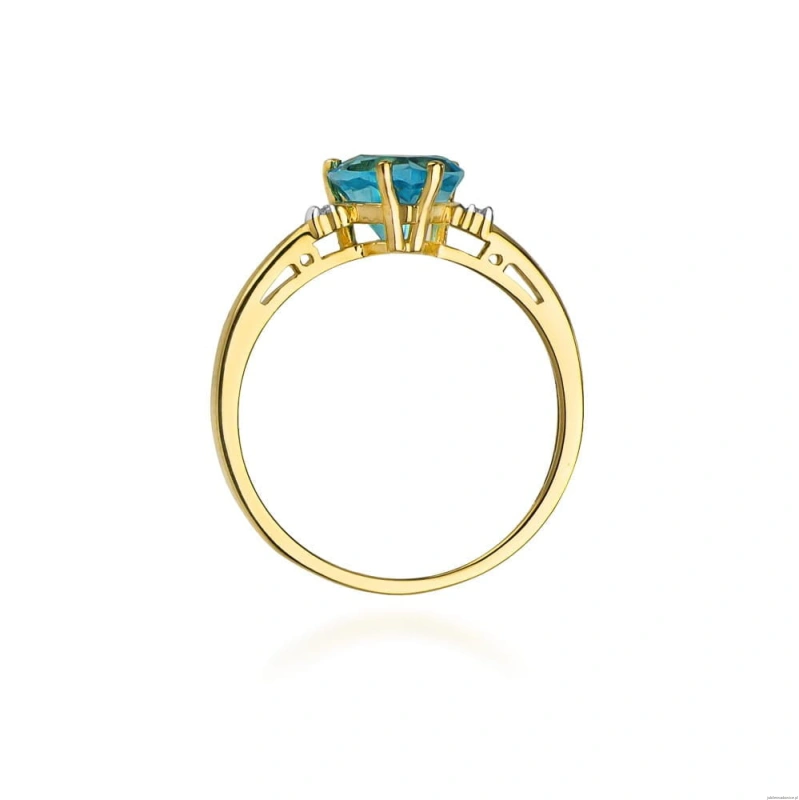 Pierścionek W0012 Topaz Swiss 1,20ct żółte złoto 375