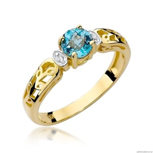 Pierścionek W0014 Topaz Swiss 0,50ct żółte złoto 375
