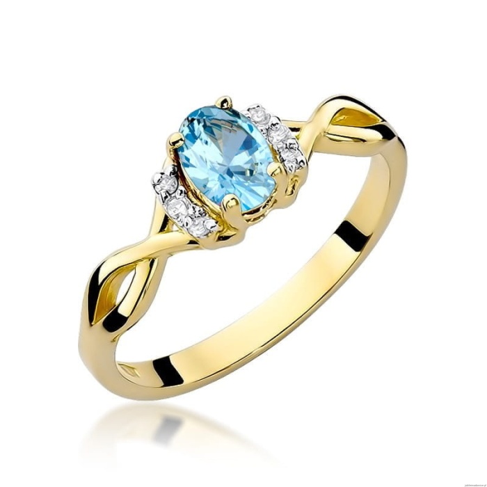 Pierścionek W0019 Topaz Swiss 0,50ct żółte złoto 375