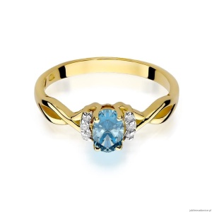 Pierścionek W0019 Topaz Swiss 0,50ct żółte złoto 375