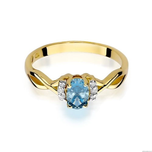 Pierścionek W0019 Topaz Swiss 0,50ct żółte złoto 375