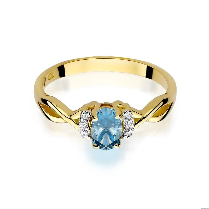 Pierścionek W0019 Topaz Swiss 0,50ct żółte złoto 375