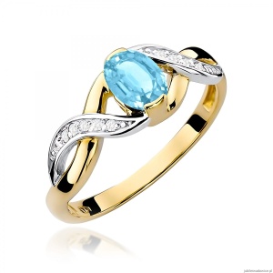 Pierścionek W0028 Topaz Swiss 0,50ct żółte złoto 375