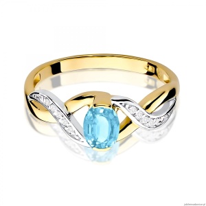 Pierścionek W0028 Topaz Swiss 0,50ct żółte złoto 375