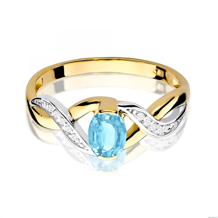Pierścionek W0028 Topaz Swiss 0,50ct żółte złoto 375
